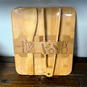 NWOT Bamboo 3 piece serving set